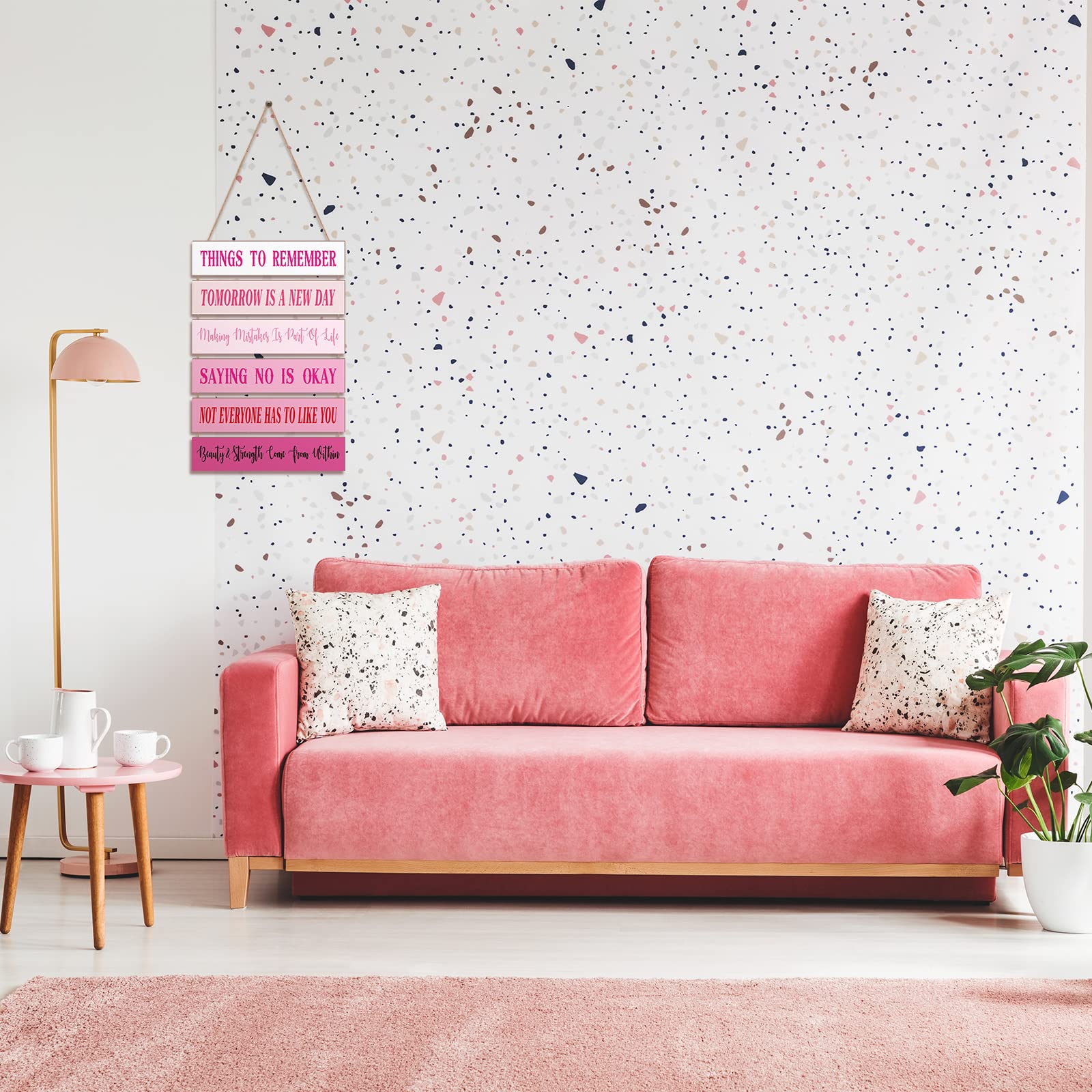 Cute Preppy Inspirational Wall Art - Positive Quotes Wall Decor Wooden Room Sign