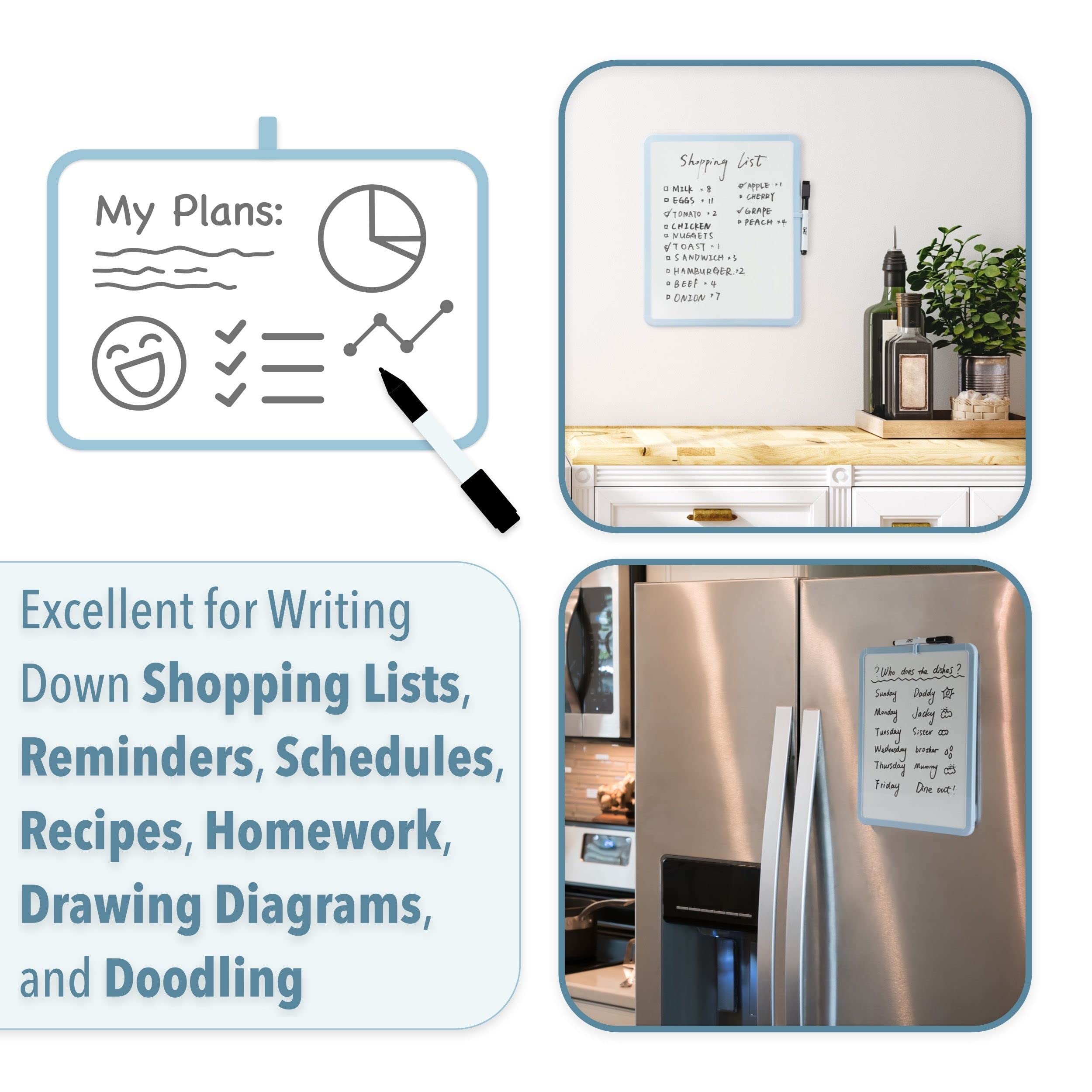 Dry Erase Board, 14â€?x 11â€?with a Black Dry Erase Marker Color Frame, Small White Board Dry Erase Whiteboard