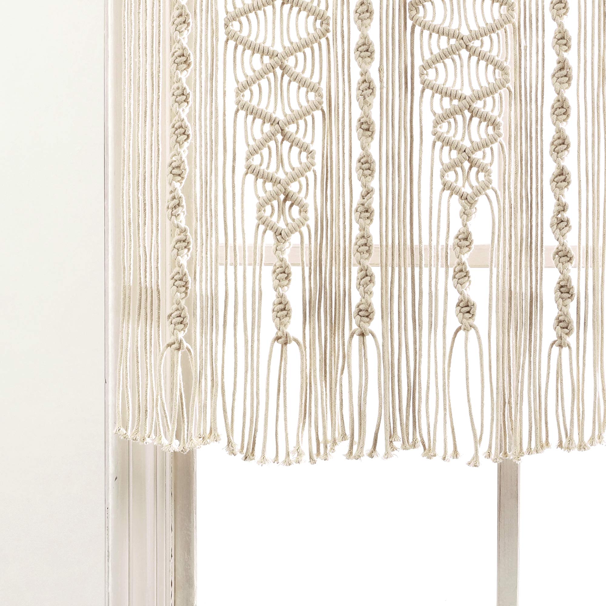 Lush Decor Boho Macrame Textured Cotton Valance Curtain