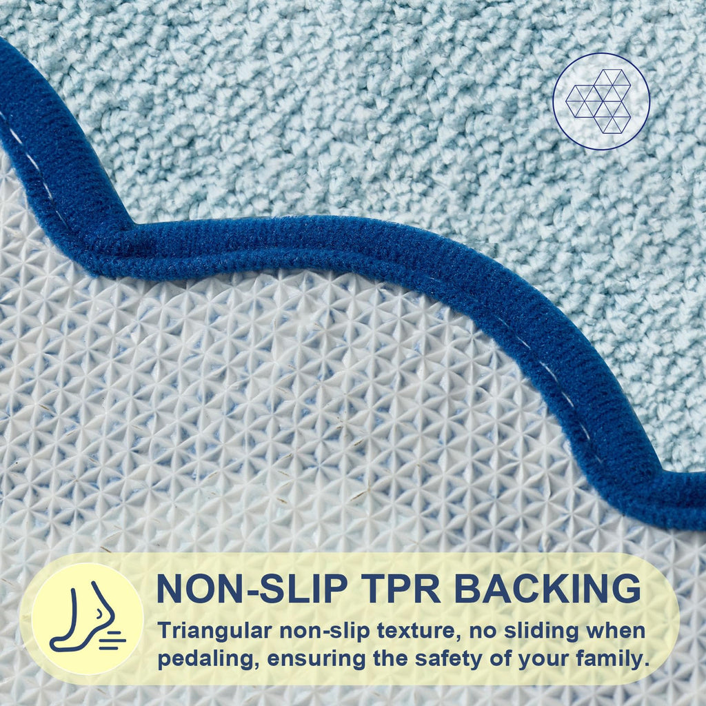 Cute Scalloped Bath Mat, Fun Plush Microfiber Scallop Bathroom Rugs Non Slip Washable Quick Dry Absorbent