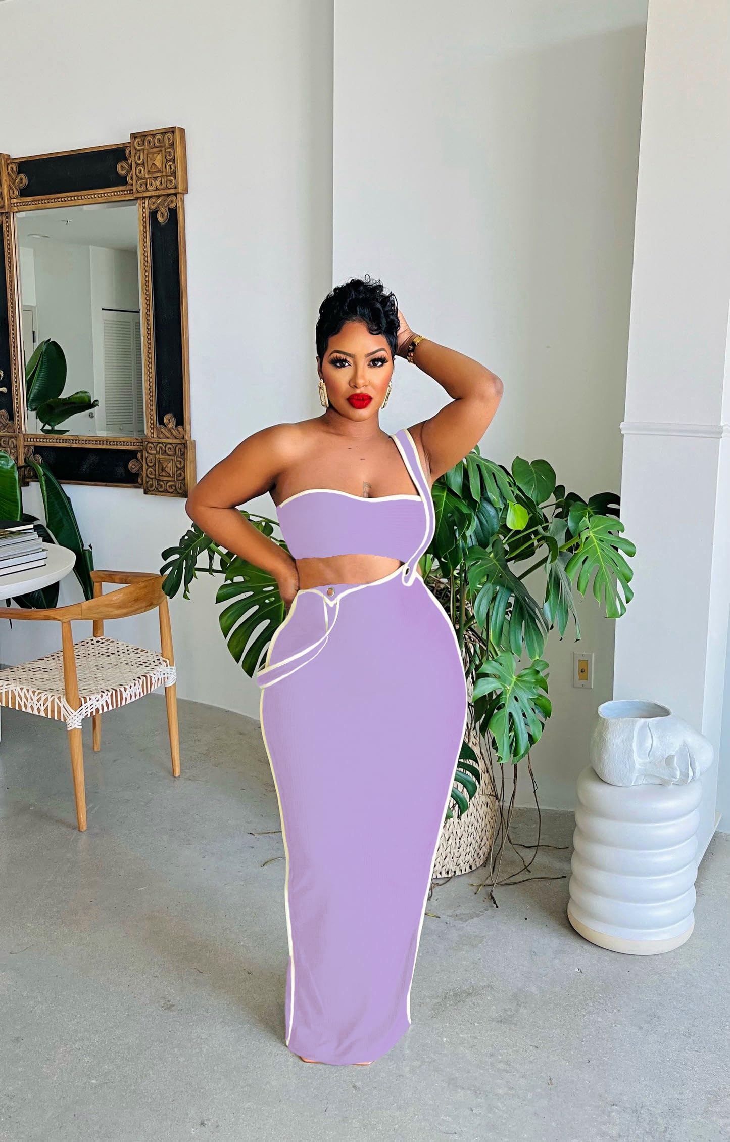 Women 2 Piece Outfits for Women Summer Tube Crop Tops Sexy Bodycon Dresses Maxi Skirt Sets Vacation Jumpsuits Club Outfits