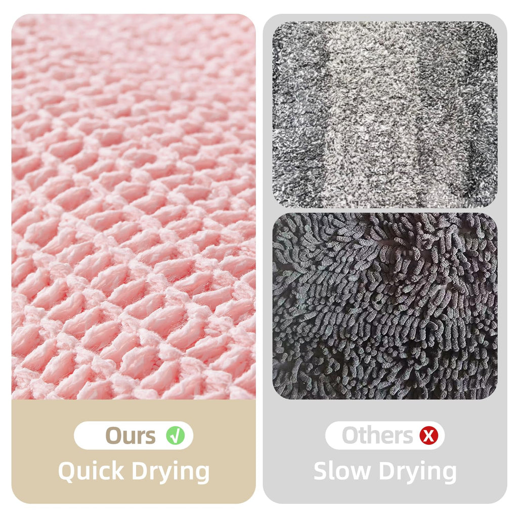 Waffle Bath Mat Non Slip Washable Quick Dry Cute Bath Mat