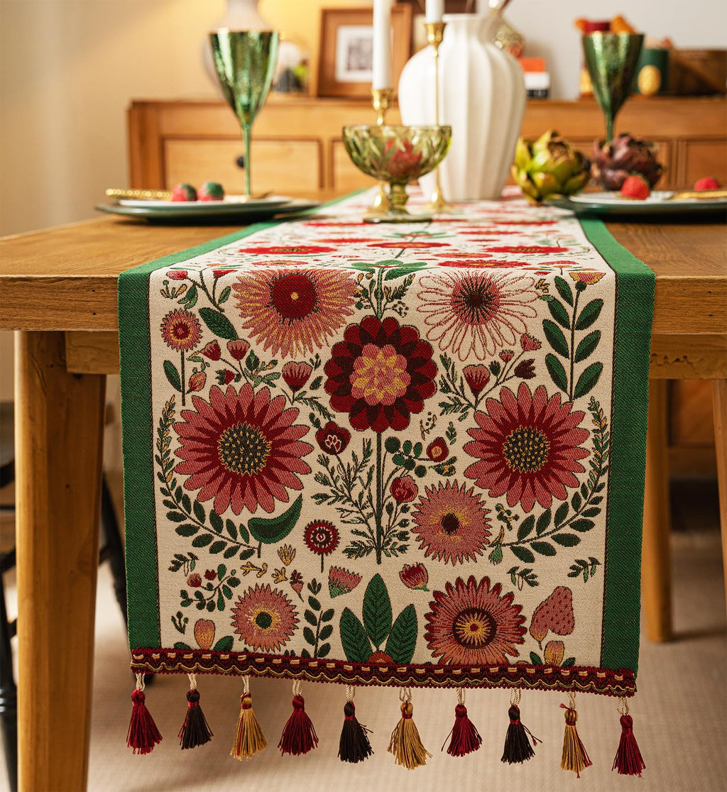 Retro-Luxury Tassels Table Runner Series for Kitchen Dining Table