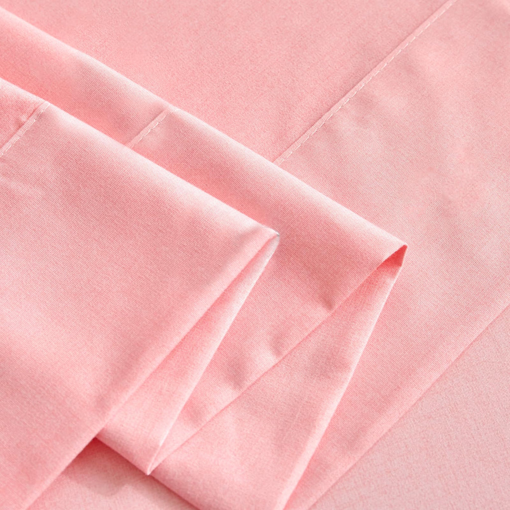 Flower Comforter Sheet Set White Bed in a Bag 7 Pieces Size, Pink Floral Microfiber Bedding Set (1 Comforter 2 Pillow Shams 1 Flat Sheet 1 Fitted Sheet 2 Pillowcases)