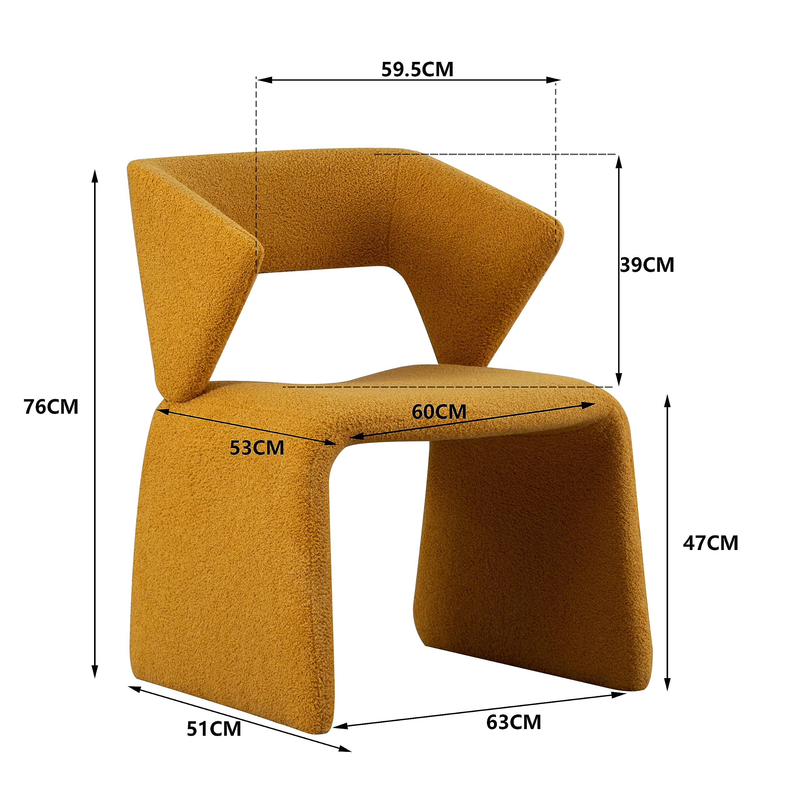 Modern Bouclé Sherpa Accent Chair â€?Comfy Tufted Lamb Fabric Armed Leisure Chair for Reading, Bedroom, Office, and Living Room