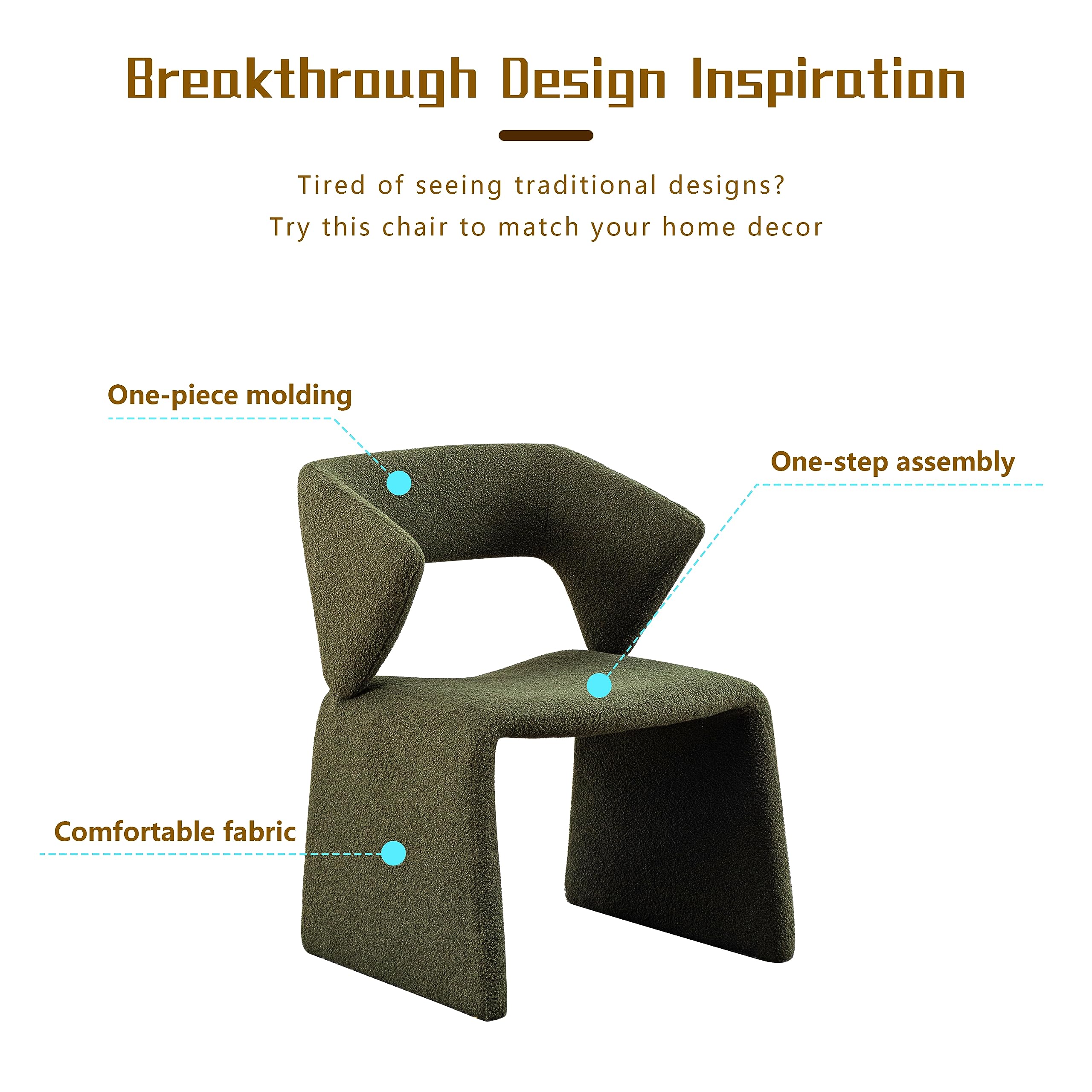 Modern Bouclé Sherpa Accent Chair â€?Comfy Tufted Lamb Fabric Armed Leisure Chair for Reading, Bedroom, Office, and Living Room