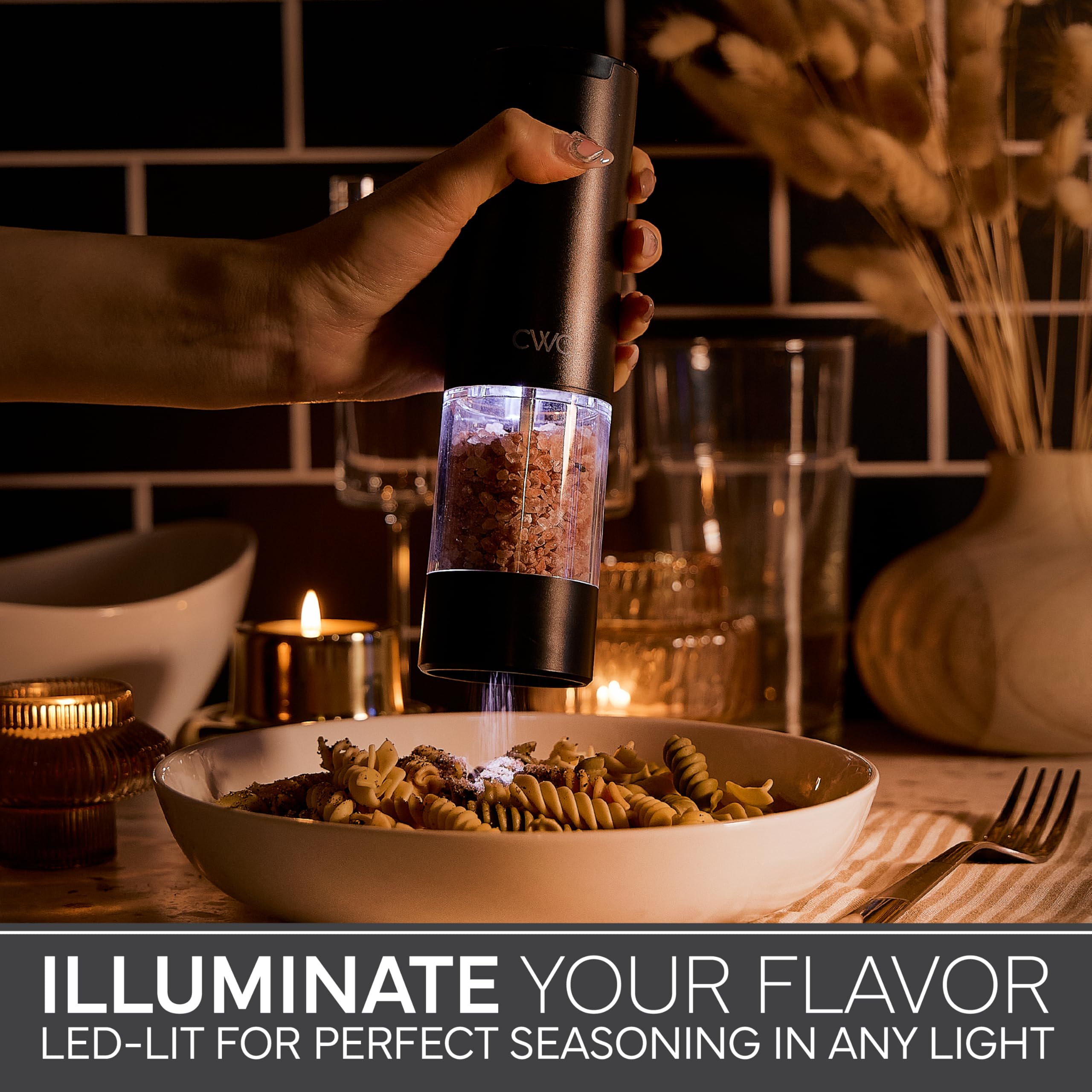 Electric Pepper & Salt Shaker Set of 2 Grinders