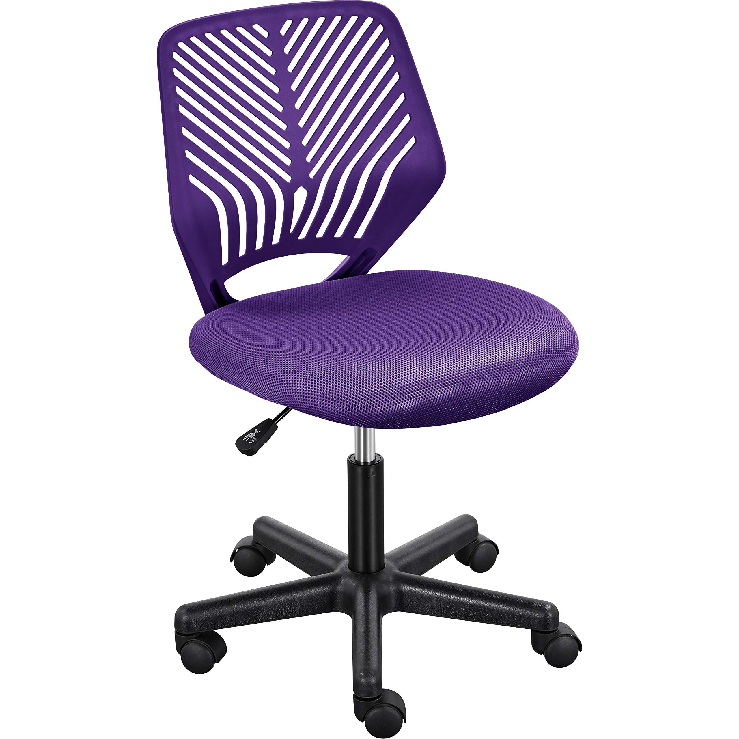 Cute Low-Back Armless Study w/Lumbar Support Adjustable Swivel Chair