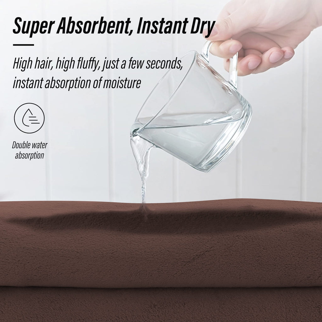 Ultra Soft Towel Set - Quick Drying - 2 Bath Towels 2 Hand Towels 2 Washcloths - Microfiber Coral Velvet Highly Absorbent Towel (6 Pcs)