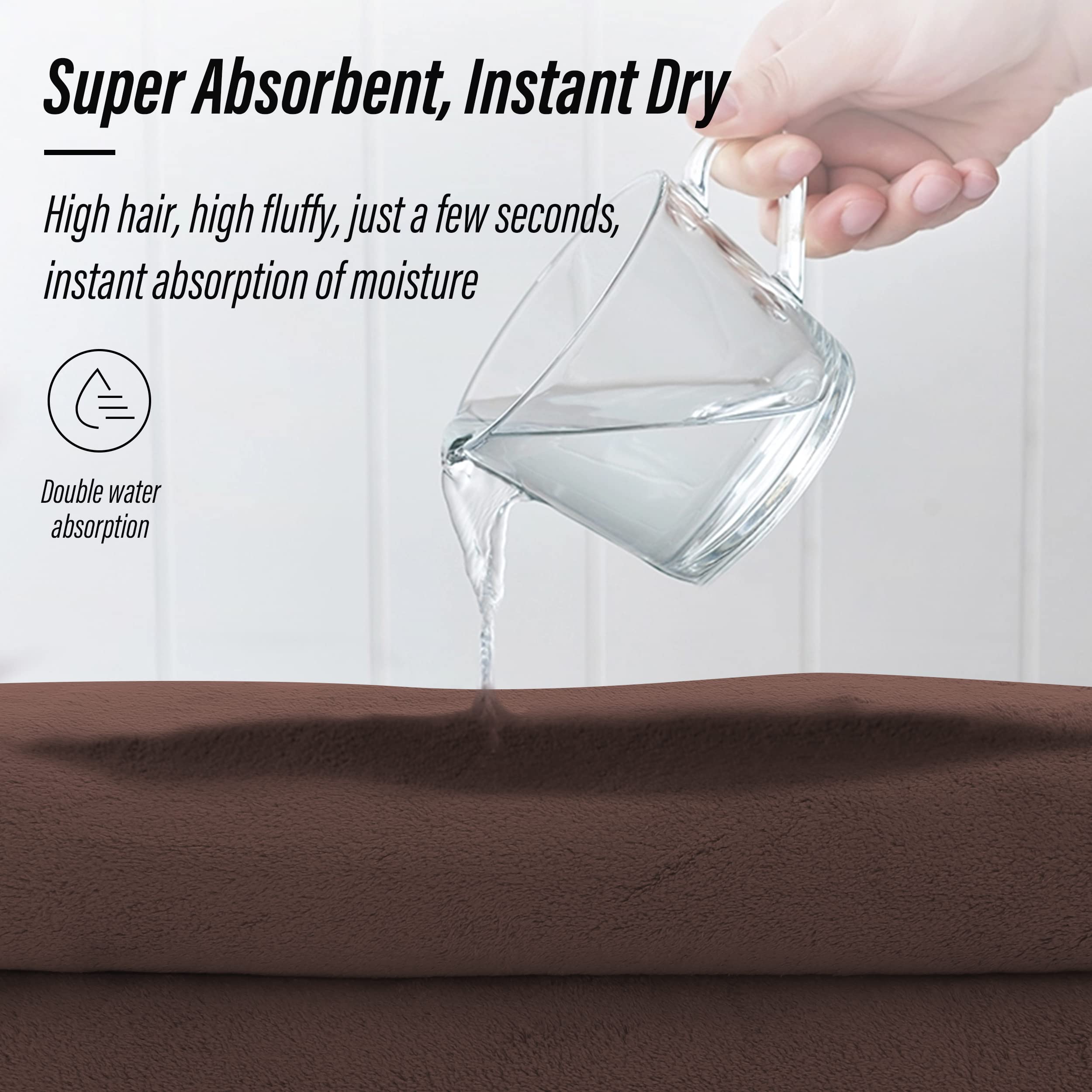 Ultra Soft Towel Set - Quick Drying - 2 Bath Towels 2 Hand Towels 2 Washcloths - Microfiber Coral Velvet Highly Absorbent Towel (6 Pcs)