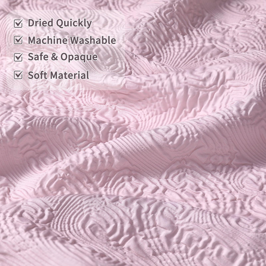 Fabric Shower Curtains for Bathroom Modern Cute, Wave Pattern 72" X 72" Long