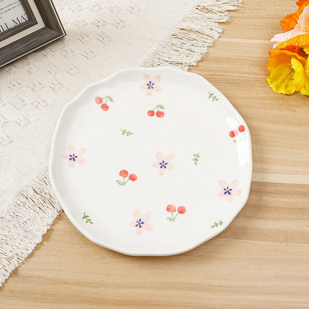 Ceramic Dinner Plates, 8" Modern Rustic Appetizer Plate