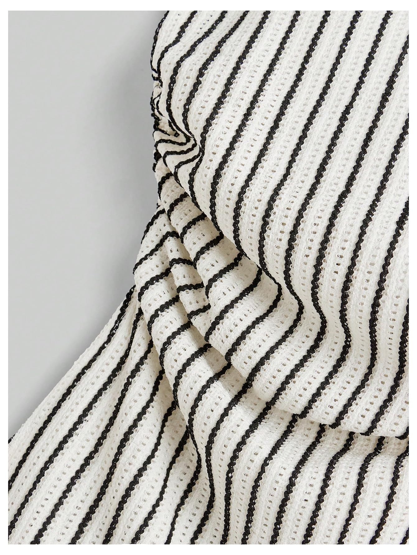 Women's Striped Print Bandeau Ruched Asymmetrical Hem Strapless Tube Top