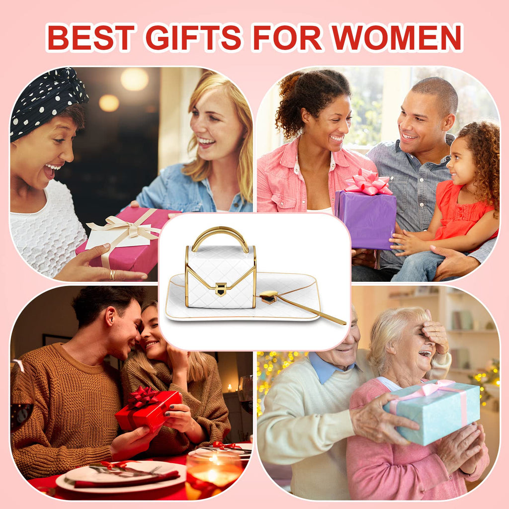 Set Coffee Mug Elegant Handbag Shaped Cup Modern Ceramic Purse Mug with Spoon and Saucer, 10oz Cute Creative Tea Cup