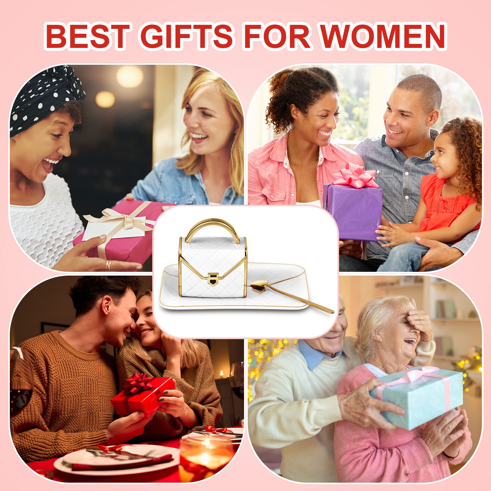 Set Coffee Mug Elegant Handbag Shaped Cup Modern Ceramic Purse Mug with Spoon and Saucer, 10oz Cute Creative Tea Cup