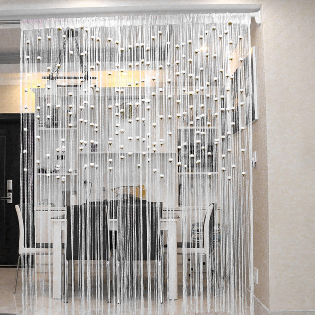 New Beaded String Curtain with Roses - 100 x 200cm Fly Screens for Doors, Tassel Fringe