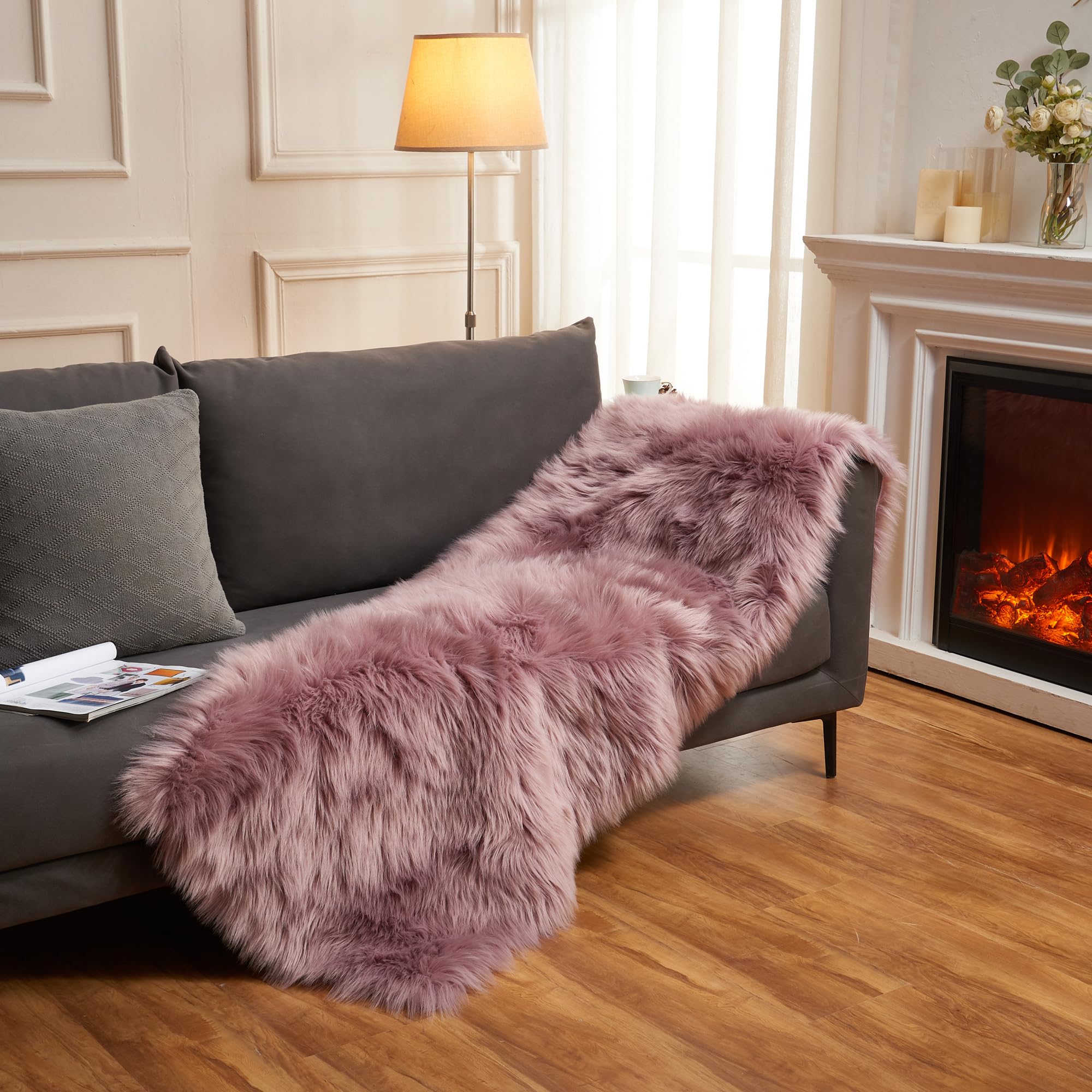 Ultra Soft Faux Fluffy/Fuzzy Shaggy Area Rug - Fur Chair Cover Seat Pad
