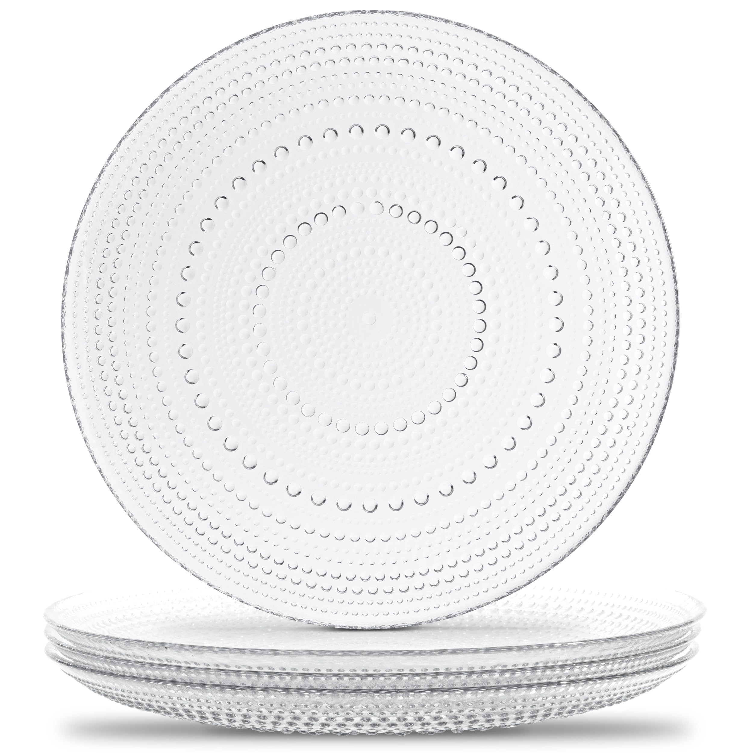 Vintage Glass Plates Set of 4 Plates 10.5in