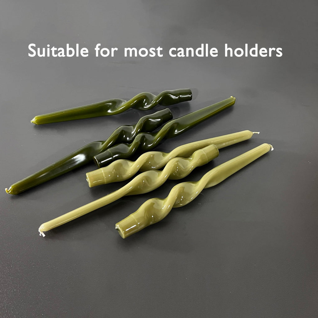 Spiral Taper Candles - Set of 6 Twisted Candle 9.5 Inch Tall for Home Decoration