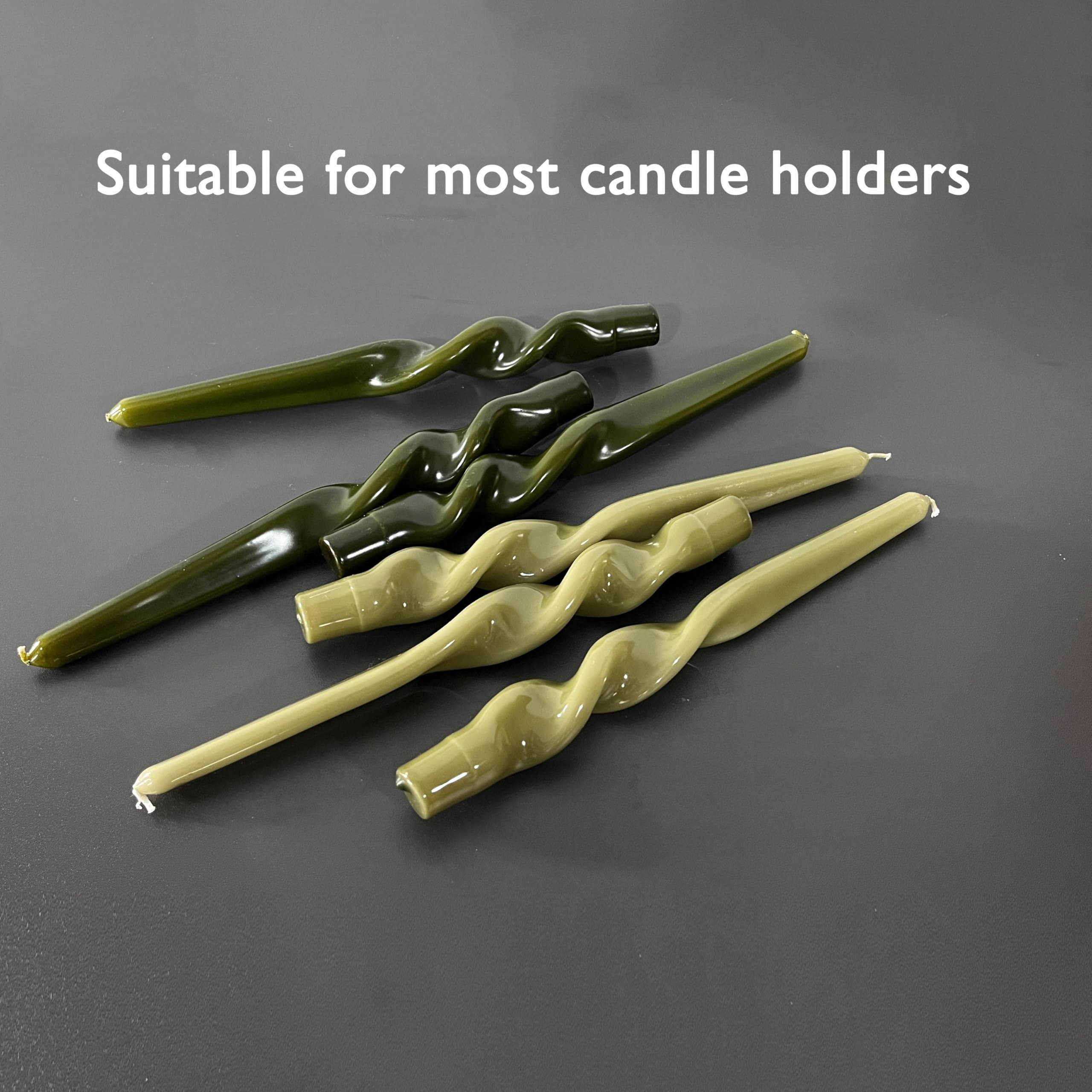 Spiral Taper Candles - Set of 6 Twisted Candle 9.5 Inch Tall for Home Decoration