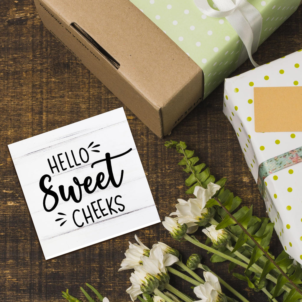 Hello Sweet Cheeks Bathroom Wood Block Signs