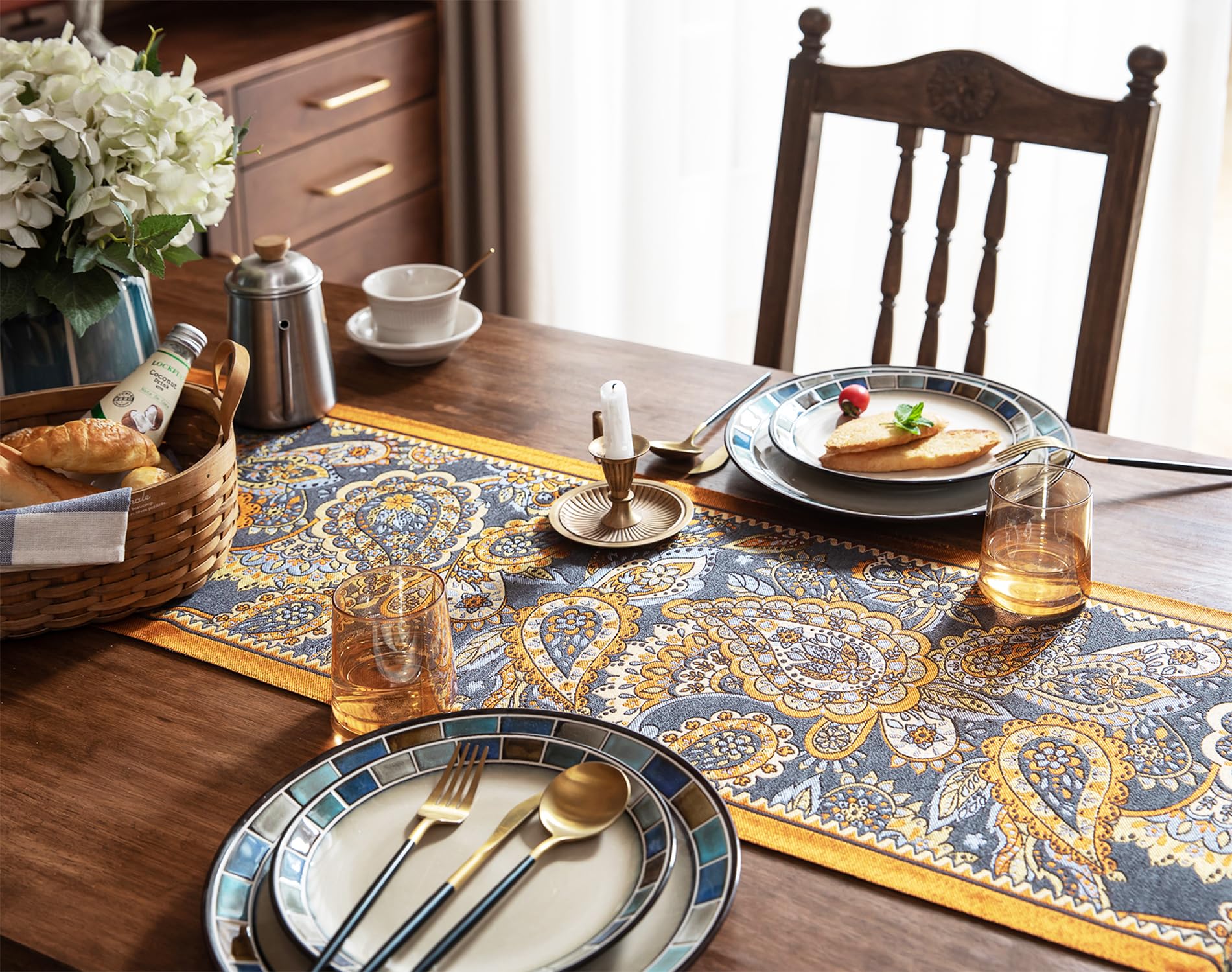 Retro-Luxury Tassels Table Runner Series for Kitchen Dining Table
