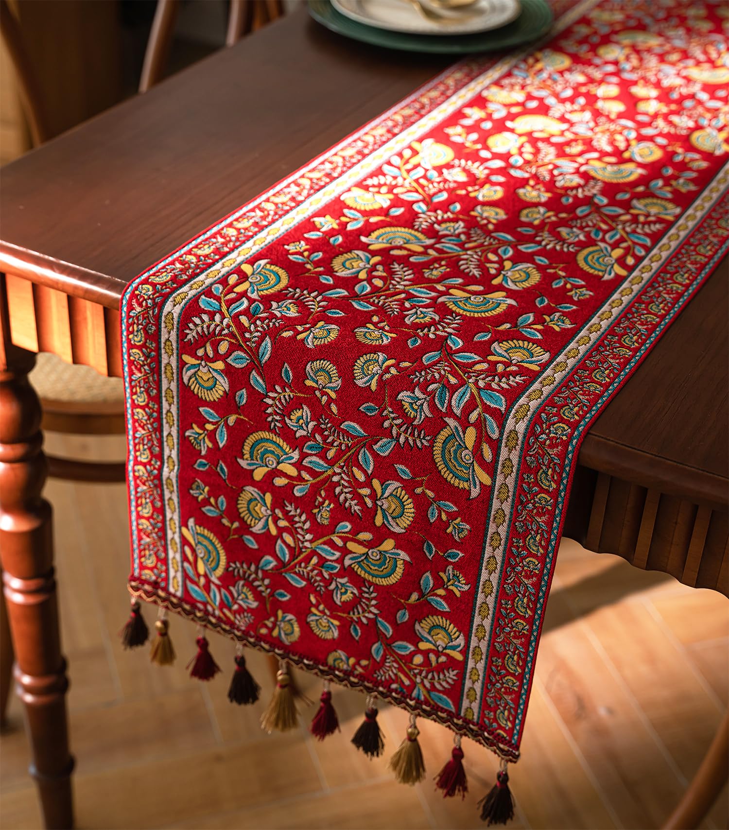 Retro-Luxury Tassels Table Runner Series for Kitchen Dining Table