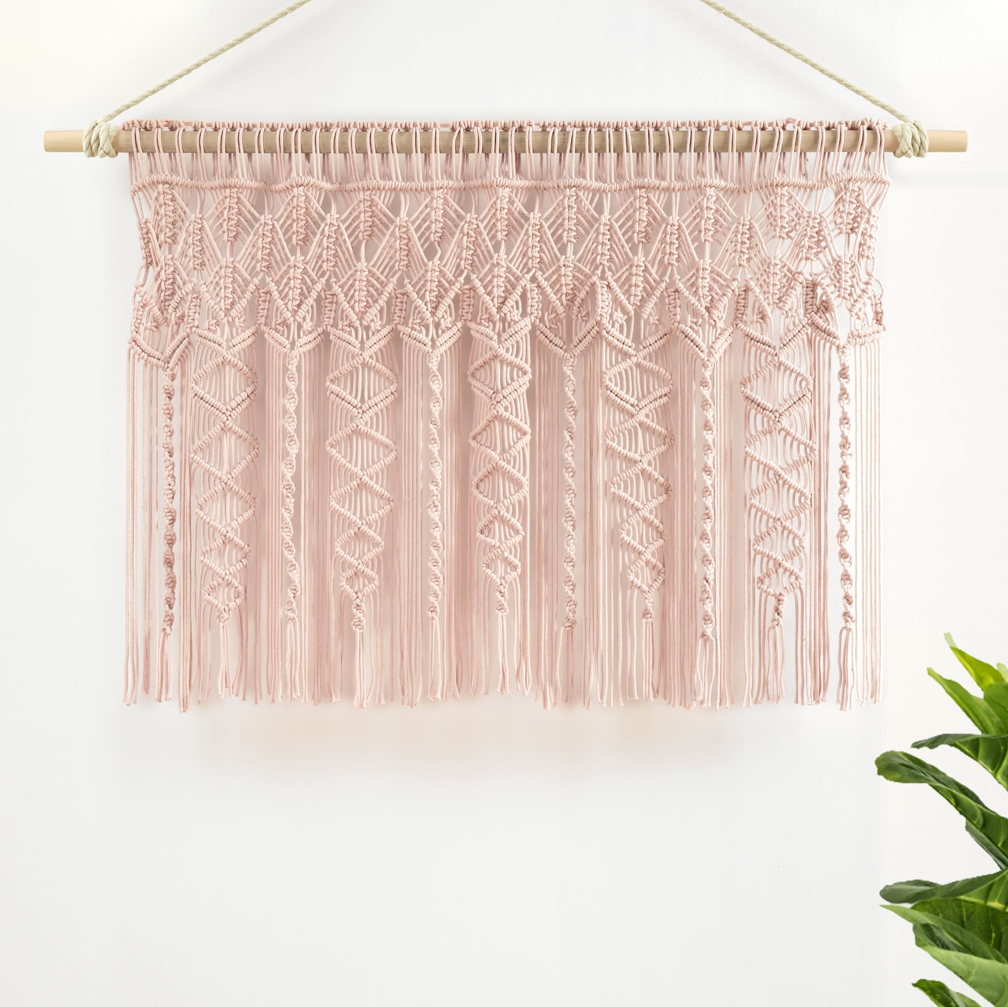 Lush Decor Boho Macrame Textured Cotton Valance Curtain
