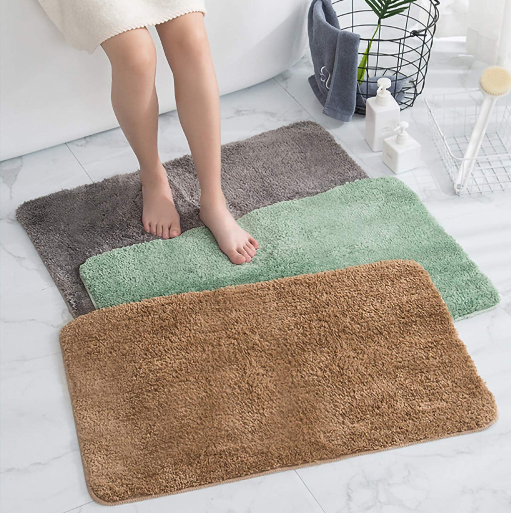 Shaggy Bathroom Rugs Sets 3 Piece for Bathroom Non-Slip - Water Absorbent Bath Rug Floor Mats Soft Washable Shower Rug with U-Shaped Contour Rug Toilet Lid Cover