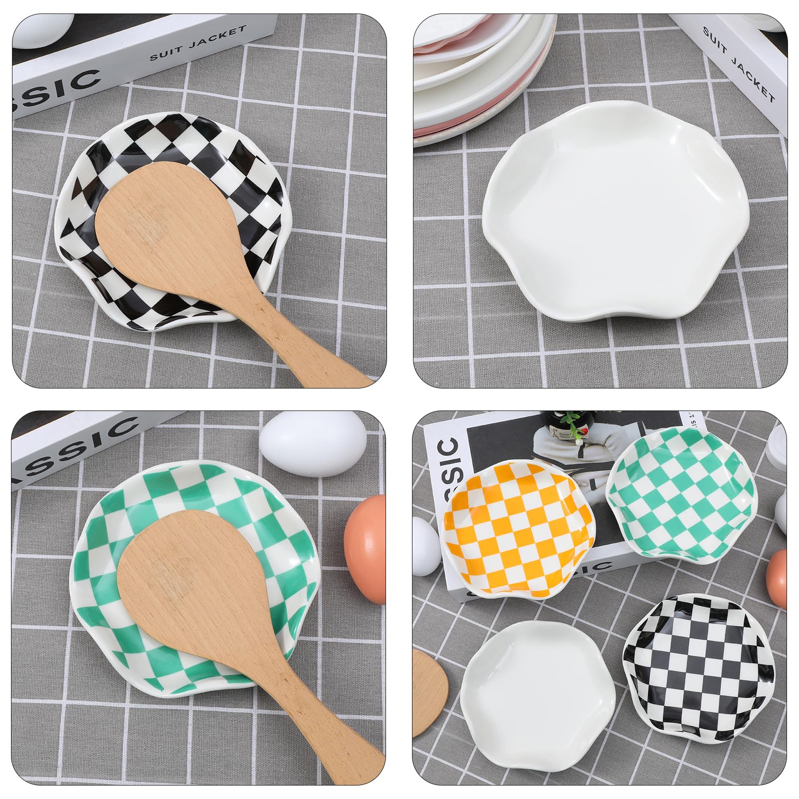 Ceramic Spoon Rest for Stove Top, 5.3 Inch Kitchen Counter Holder, Coffee and Cooking Utensil Rest, Heat-Resistant