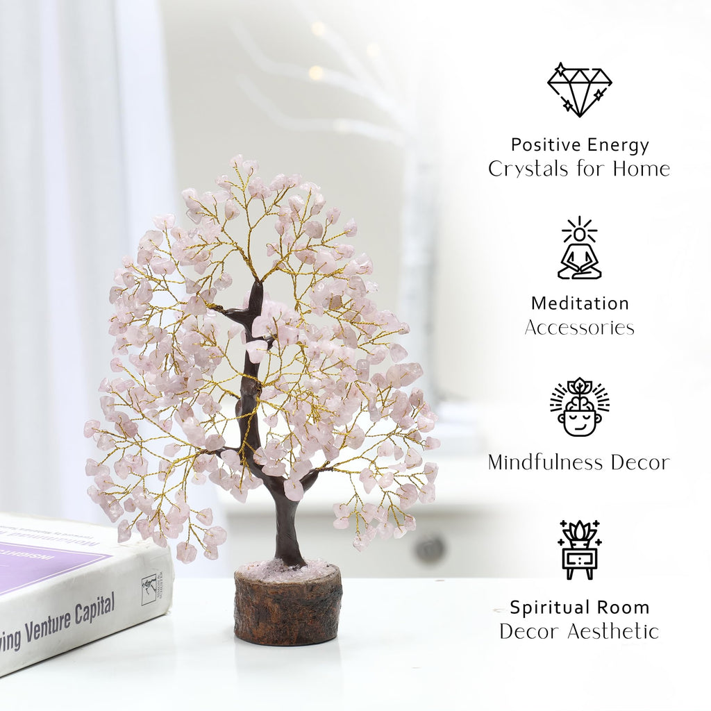 Rose Quartz Crystals Good Luck Money Tree