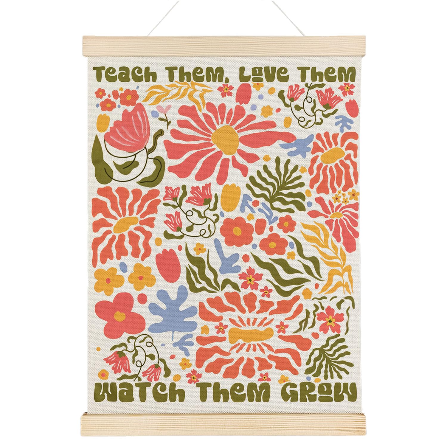 Coquette Teacher Wall Decor - Preppy Teacher Wall Art with Wooden Poster Hanger, for Office & Classroom, 12x16 Inch