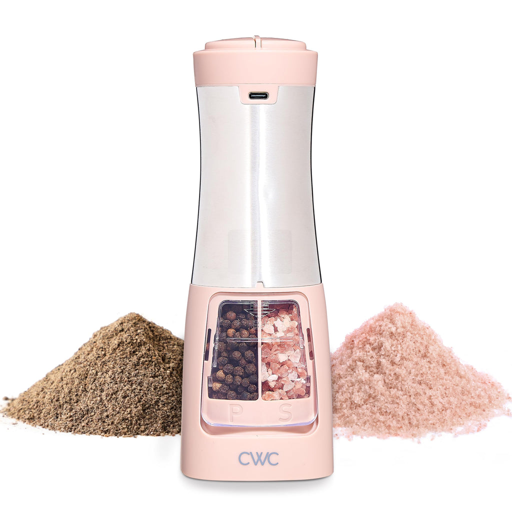 Rechargeable Salt & Pepper Shaker - 2-in-1 Grinders for Salt and Pepper
