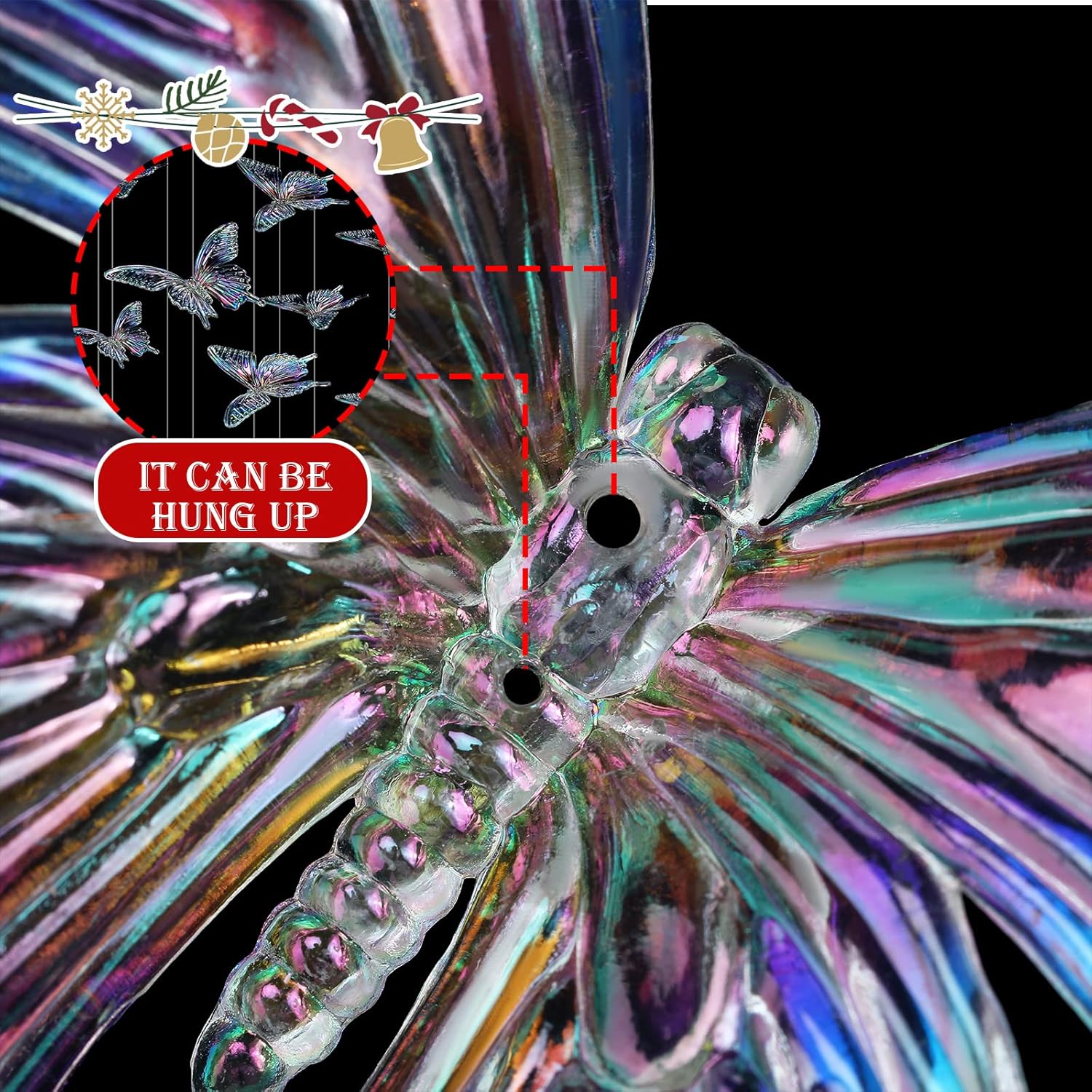 Butterfly Decorative Ceiling Hanging Ornaments, Iridescent 24 Pieces