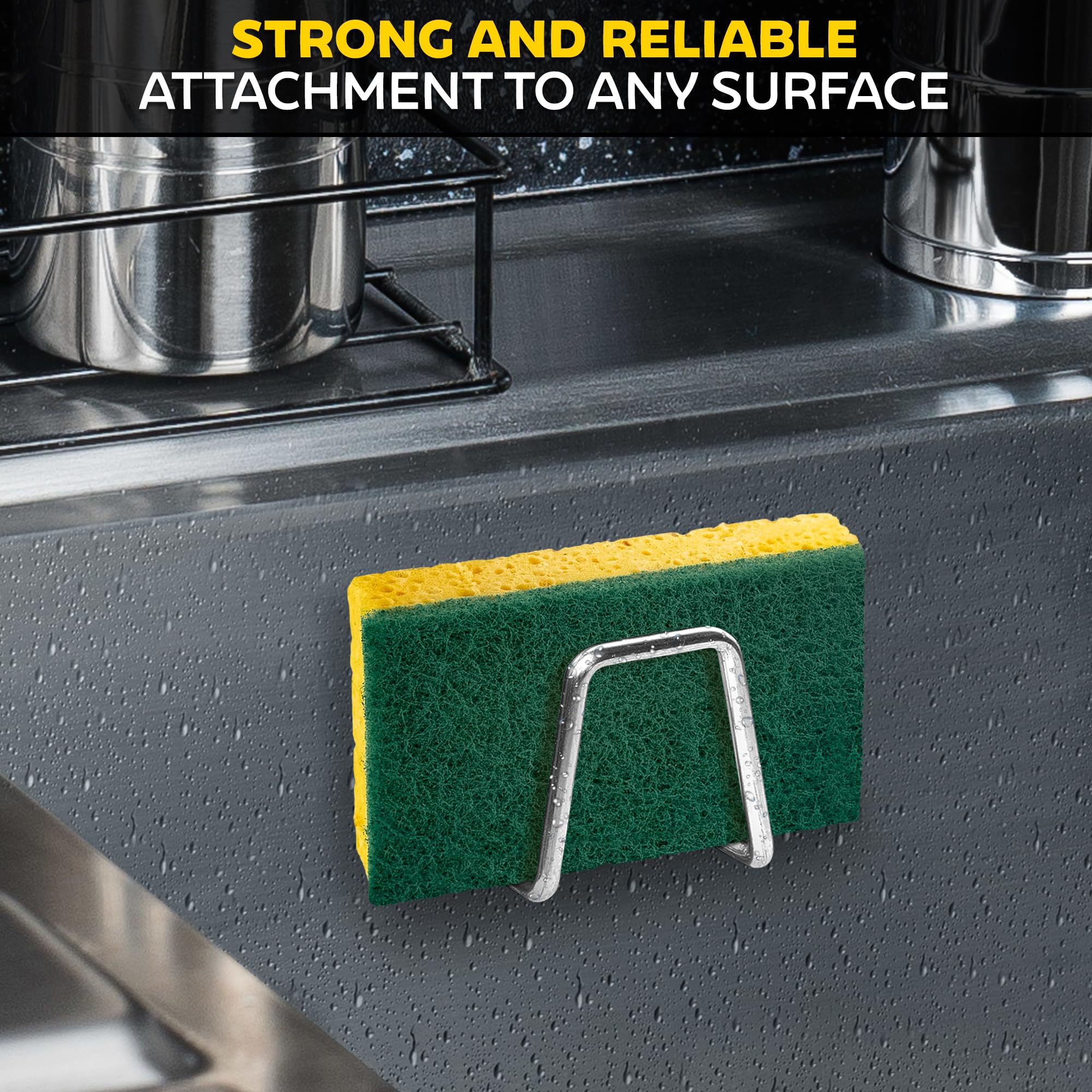 Stainless Steel Sponge Holder for Kitchen Sink â€?Compact & Durable, Easy to Install, Keeps Sponge Dry, Saves Storage Space