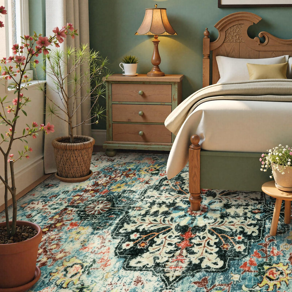 Floral Bohemian Medallion Area Rugs