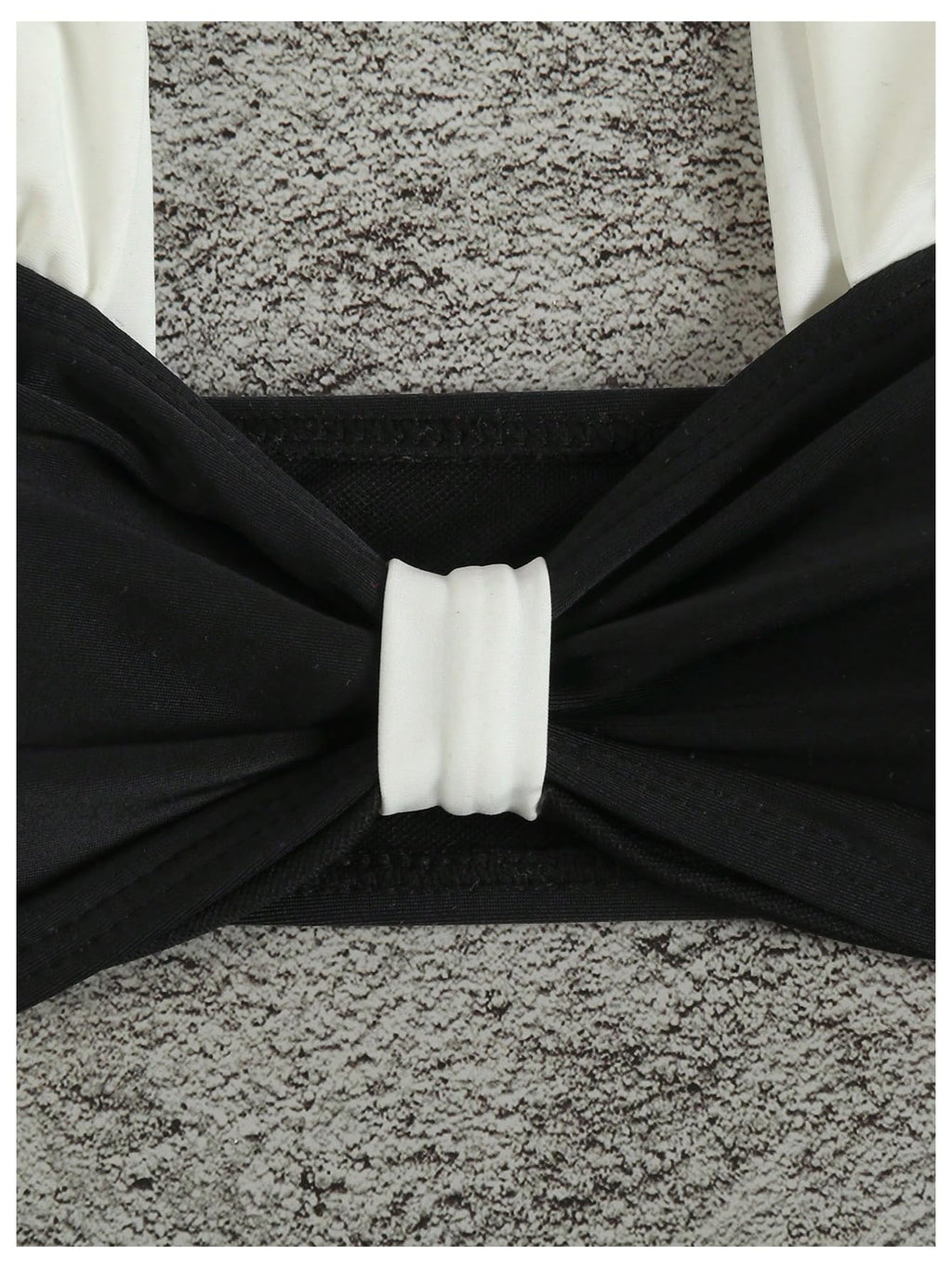 Women's Sexy 2 Piece Swimsuit Color Block Wide Strap Ruched Bikini Top and Thong Bikini Set