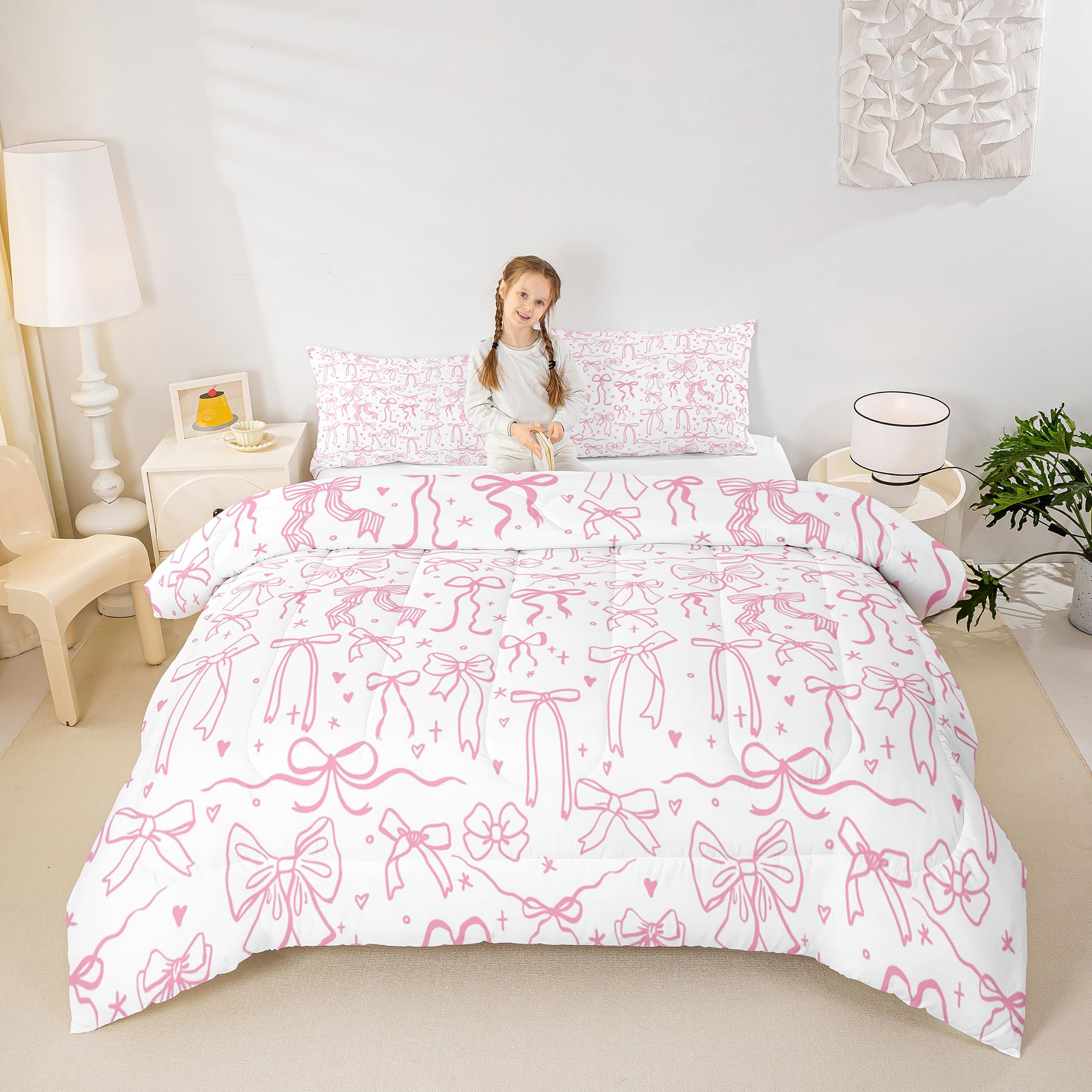 Dreamy Sweet Princess Style Quilt Set Reversible Duvet Insert, 2 Pillowcases