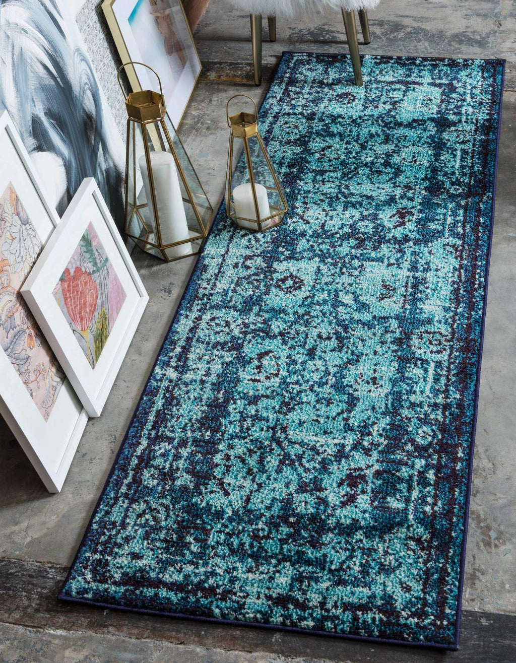 Vintage Botanical Traditional Runner Rug