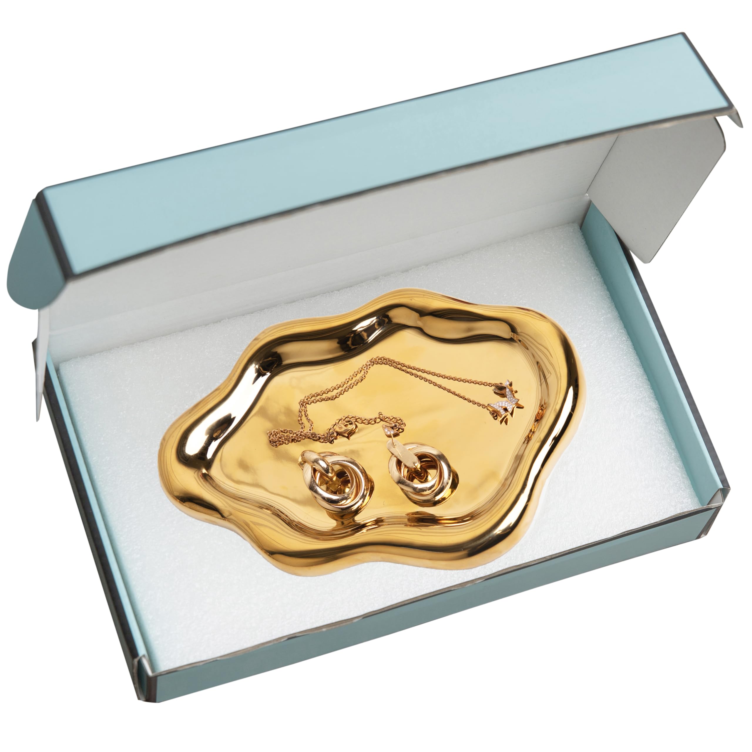 Cloud Trinket Dish, Chubby Jewelry Tray, Ceramic Jewelry Ring Trinket Dish for Rings Earrings Necklace Organizer