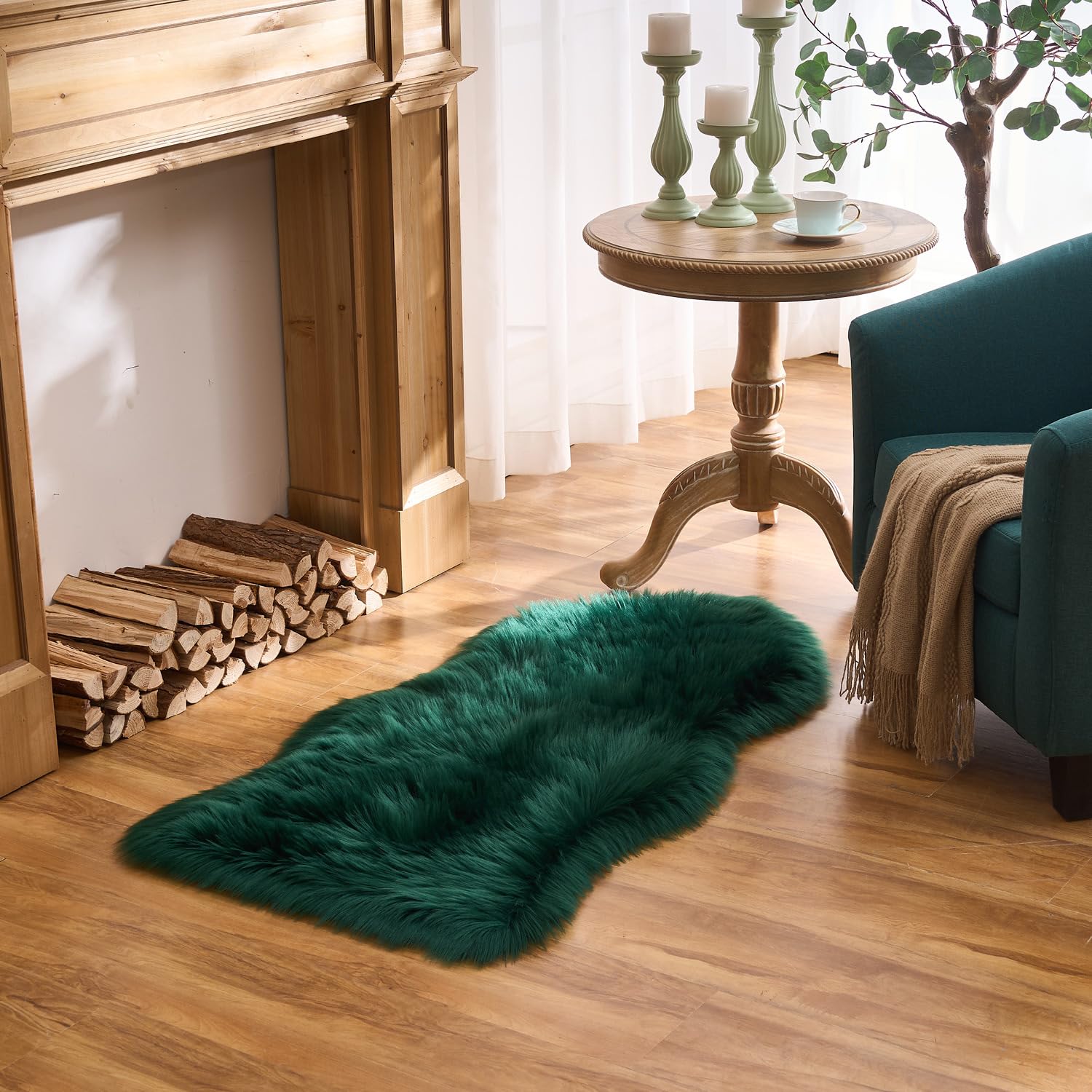 Ultra Soft Faux Fluffy/Fuzzy Shaggy Area Rug - Fur Chair Cover Seat Pad