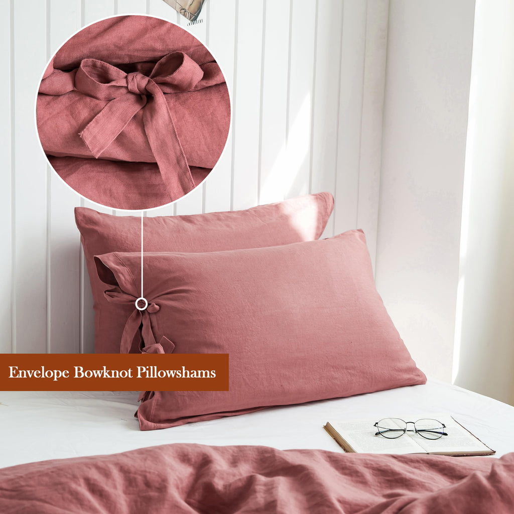 The 100% Linen Duvet Cover Set, 3 Pieces Belgian Flax Breathable Bedding,(1 Comforter Cover+2 Pillowshams) with Tie Closure Style