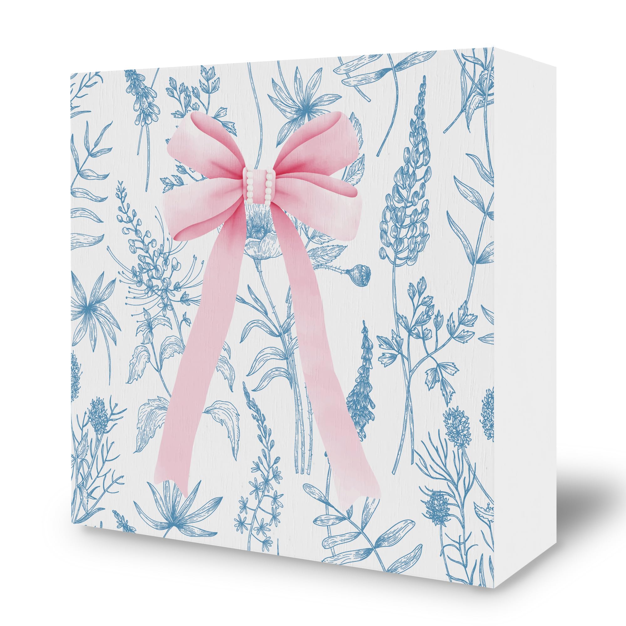 Preppy Pink Bows Desk Decor Decorations, 5x5 Inches