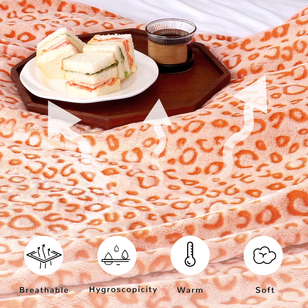 Leopard Throw Blanket - Cheetah Print Soft Fleece Blanket Hot Pink Fuzzy Plush Blankets Cute Bed Couch Decor