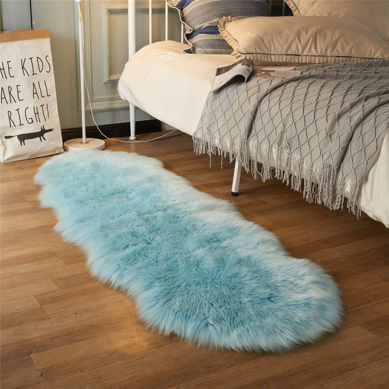 Ultra Soft Faux Fluffy/Fuzzy Shaggy Area Rug - Fur Chair Cover Seat Pad