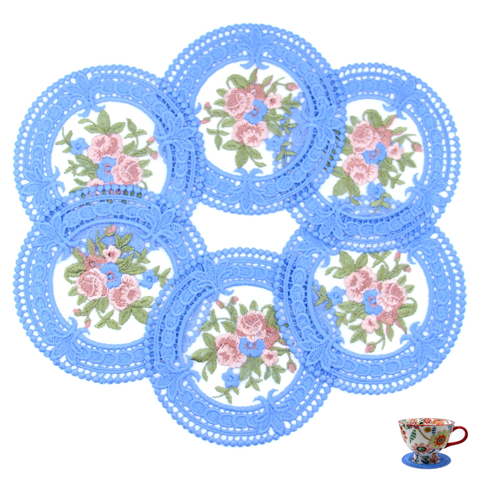 Vintage Lace Pink Coasters 4.5'' 8pk