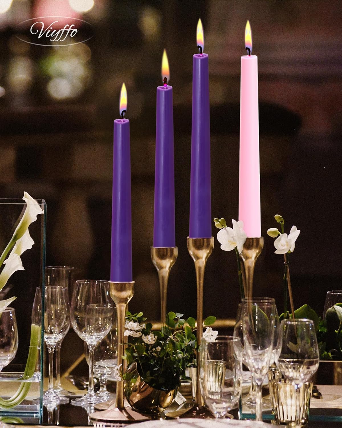 Taper Candles Unscented Smokeless Long Tall Tapered Candle for Candlesticks SticksHome Decor Dinner
