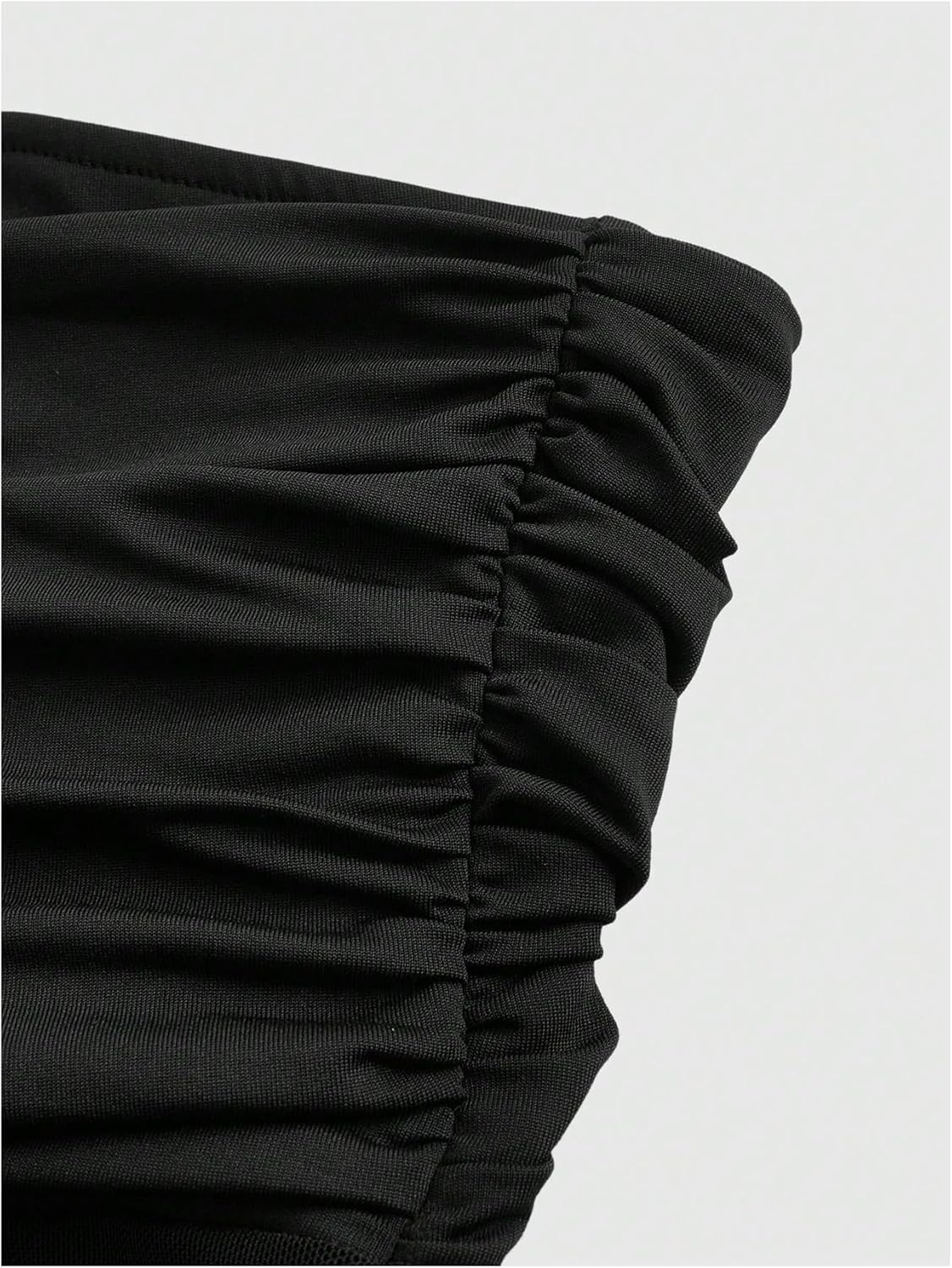 Women's Sheer Ruffle Trim Halter Tops Asymmetrical Hem Ruched Sleeveless Fitted Crop Tops Y2K Party Top