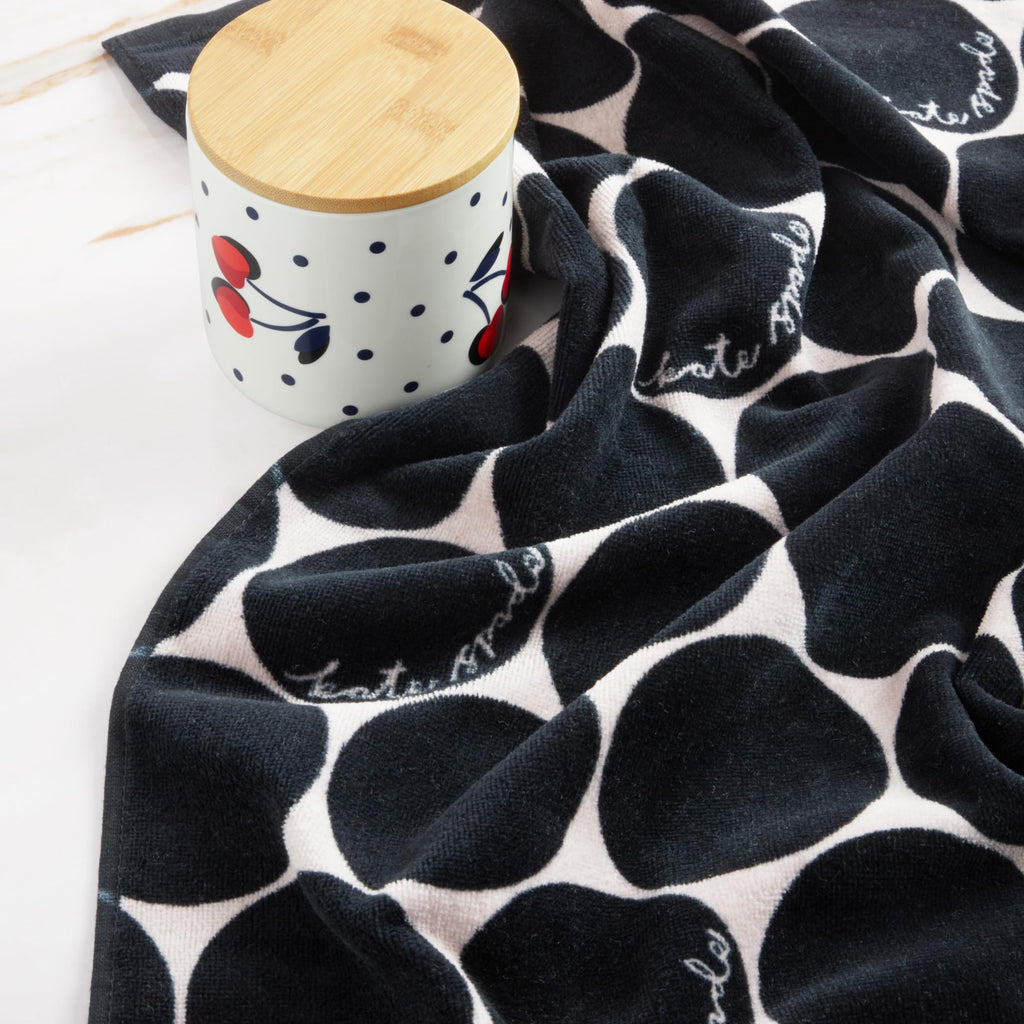 Kate Spade New York Joy Dot Kitchen Towels 2-Pack Set, Absorbent 100% Cotton Velour, 17"x28"