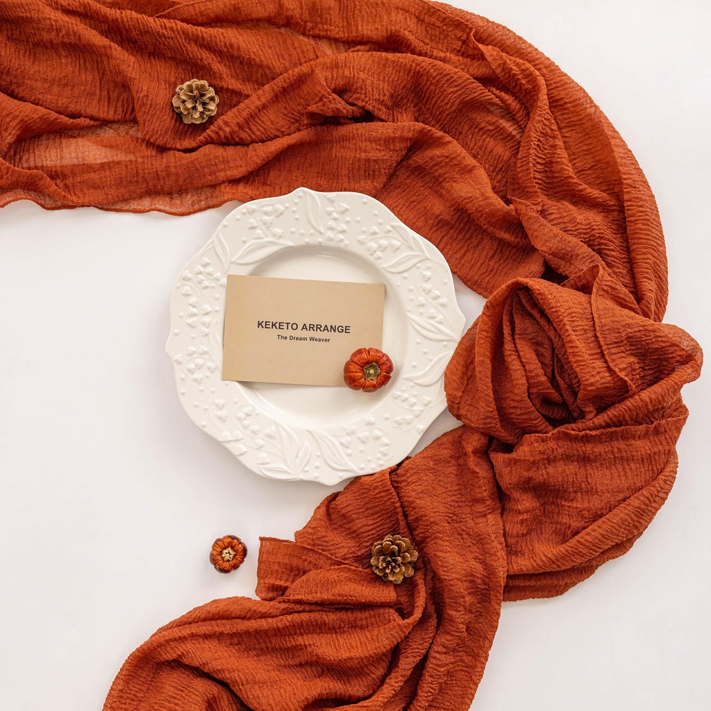 Table Runner Cheese Cloth Rustic Gauze Cheesecloth Table Runner 120 Inch 10 FT Sheer Boho Home Decorations